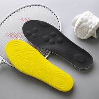 Semelle de sport à absorption des chocs haute élasticité, double ton, en PU, avec support de voûte plantaire en nid d'abeille, respirante, pour chaussures de course