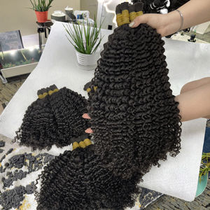 Mèches de cheveux naturels bouclés 100% Remy, double tirage, 12 pouces, pour tresses africaines, en vrac - Product Image 3