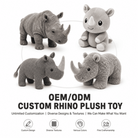 Fabricant de jouets en peluche mascotte rhinocéros personnalisés OEM ODM Vente en gros Poupée réaliste en peluche pour mascottes de marque et articles cadeaux