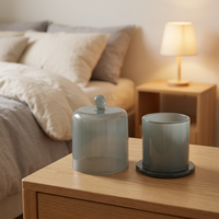 Tasse en verre faite à la main d'aromathérapie de bougie de pierre de diffuseur avec le couvercle en verre
