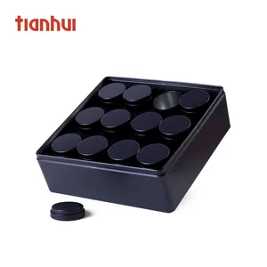 Tianhui venda quente chinês alta qualidade chá preto lata caixa com 12 lata redonda latas