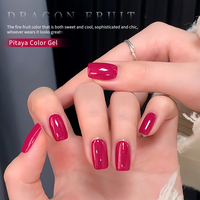 Gel vernis à ongles rouge Dragon Fruit, nouvelle collection printemps-été, gel professionnel rose pour nail art, nécessite une lampe UV pour sécher