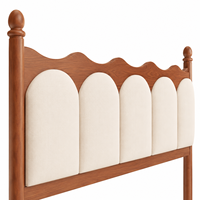 Lit double en bois de frêne massif de style américain classique vintage français du milieu du siècle pour chambre à coucher