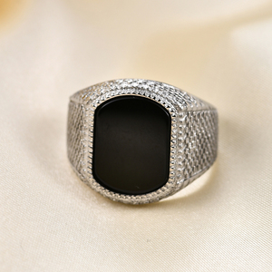 Trendy Fashion <strong>Men's</strong> <strong>Rings</strong> Stainless Steel <strong>Men's</strong> <strong>Ring</strong> Jewelry Vintage <strong>Titanium</strong> Steel <strong>Man</strong> <strong>Ring</strong> with Glass - Product Image 5