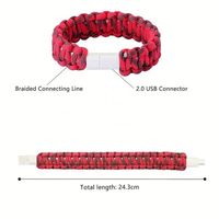 Bracelet de charge tressé USB vers Micro USB, cordon de charge pratique avec design bracelet pour appareils à interface Micro USB
