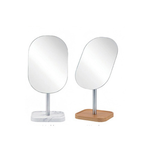 Marble Pattern Wood <b>Tray</b> <b>Mirror</b> Decorative Table <b>Mirror</b> For Vanity And Jewelry Organization - Product Image 1