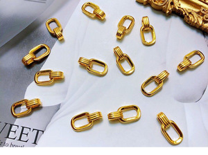NINE'S Senhoras Moda Jóias Pingente Geométrico 24k Puro Ouro Clavícula Cadeia Pingente - Product Image 3