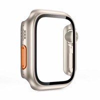Casing Kaca Layar Tempered untuk Jam Tangan Apple 40/41/44/45/42/46MM Pelindung Kit Modifikasi Ultra 49Mm Yang Diubah untuk Penutup Iwatch