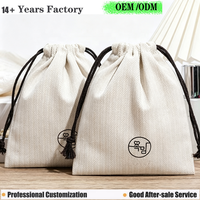 Sac d'emballage en coton biologique 100% personnalisé avec logo imprimé, sac à bijoux en toile, sac cadeau en lin, sac anti-poussière, petit format