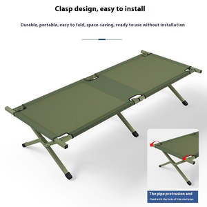 Wholesale Portable Foldable Outdoor <b>Bed</b>, Modern Simple Camping <b>Bed</b>, Emergency Relief Lunch Break Steel WB3122B Wholesale Portabl - Product Image 5