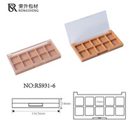 Palette de maquillage vide en plastique pour fards à paupières, étui compact 10 compartiments, emballage cosmétique avec couvercle transparent pour boîte vide carrée