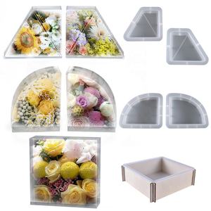 DM319 3D เรขาคณิต Trapezoidal สแควร์ Sector Bookend ซิลิโคนแม่พิมพ์ Geode หนังสือจัดระเบียบอีพ็อกซี่ Resina แม่พิมพ์สำหรับประดับส่วนบุคคล - Product Image 5