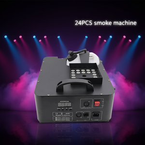 Macchina del fumo remota da 1500W con 24 LED da 3W, proiettore di effetti speciali per palcoscenico, spruzzo verticale di nebbia, controllo DMX512, grado di protezione IP20, per DJ e palcoscenici - Product Image 1