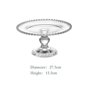Nordique écologique luxe Transparent <span class=keywords><strong>verre</strong></span> gâteau Dessert fruits plateau dîner assiette plats - Product Image 4