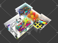 Équipement de Jeux d'Intérieur Personnalisé Pokiddo 230 m² Aire de Jeux Souple pour Enfants avec Corde d'Escalade Arc-en-Ciel