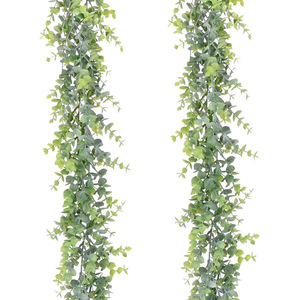 Hojas de Eucalipto Artificiales Imitación Sentai, 2 Piezas, Guirnalda Verde para Decoración de Bodas, Planta Colgante para Interiores y Exteriores - Product Image 1