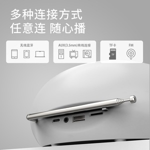 Multi Functional Bluetooth Speaker With Wireless Charging <b>Clock</b> Alarm And Fm Radio For Desktop Home Bedroom - Product Image 3
