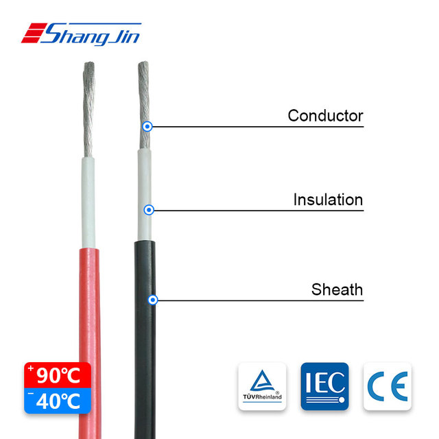 Solar Panel PV Cable 6mm 4mm AC1000V Tinned Copper XLPE Insulated Low Voltage Power Station Cable