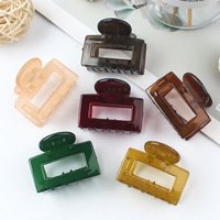 Petite couleur gelée creux rectangle mâchoire pinces à cheveux belle pince à cheveux accessoires de cheveux de haute qualité pour les filles