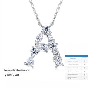 9 कस्टम कैपिटल फर्स्ट लेटर थोक s925 सिल्वर लेटर किस्म कट vvs1 ग्रा मोइससानाइट गहने महिलाओं के लिए पेलेंट हार - Product Image 2