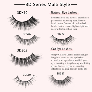 Cils en œil de chat en gros, 7-15 mm, faux vison, cils en bande complète moelleux, cils naturels de renard, faux cils pour le maquillage - Product Image 6