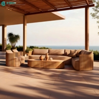 Ensemble de meubles de jardin en teck de haute qualité, canapé et table basse combinés, fauteuil en bois pour la maison et la cour