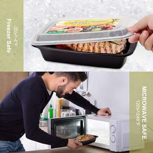 32oz Reusable Leakproof BPA-Free Meal Prep <b>Containers</b> <b>with</b> <b>Lids</b> Microwave/Dishwasher/<b>Freezer</b> Safe - Product Image 3