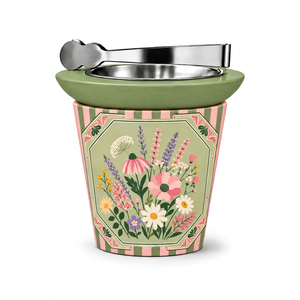 Brûle-encens d'inspiration vintage avec cendrier en acier inoxydable et motifs floraux détaillés pour un intérieur élégant - Product Image 1