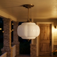 Luminaire semi-encastré Jingshi Lighting en or antique, globe en verre givré texturé avec embout en laiton, décoration élégante pour le couloir de la maison