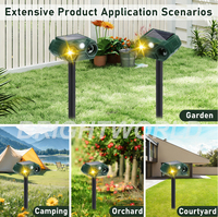 Répulsif à ultrasons solaire USB étanche pour oiseaux, 3 haut-parleurs, LED clignotante, pour colombes, corbeaux, mouches, extérieur