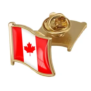 Kanada Flagge Abzeichen Land Flagge Anstecknadel Flaggen der Welt Hut Pins Benutzer definierte Logo Emaille Pin Herstellung