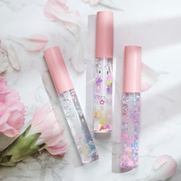 Valentijnsdag Glitter Deksel Elegante Transparante Lipgloss Olieverzorging Tint Aanpasbare Bedrukking 10ml Helder Wit/Zwarte Verpakking