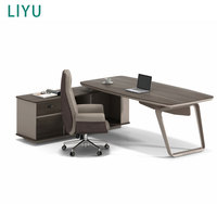 Bureau de direction moderne de luxe en forme de L, extensible et convertible, avec tiroir à dossiers, le plus populaire de Liyu