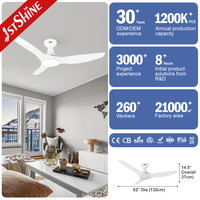 Ventilador de Techo 1stshine de 52 Pulgadas con Aspas de ABS, Alto Rendimiento, Estilo Lujoso, Motor DC Ecológico de Primera Categoría con Luz LED