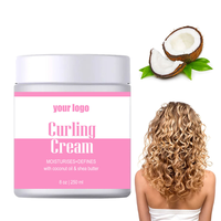 Crème coiffante pour cheveux à la noix de coco 8,5 oz, crème réparatrice hydratante sans rinçage pour les boucles
