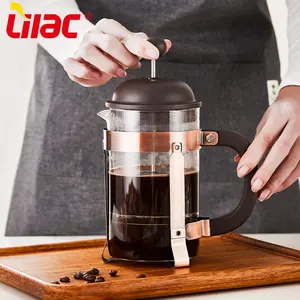 Lilac BSCI SGS LFGB 600ml 800ml 1000ml private label manual hand parts heat resistant hot coffee maker french press