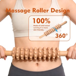Masseur en bois de hêtre 100% naturel, soins de santé, thérapie lymphatique, outil de massage - Product Image 3
