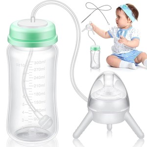 Bouteille anti-colique MU10 sans BPA en PP avec <span class=keywords><strong>tétine</strong></span> souple à large ouverture, poignée facile à saisir, <span class=keywords><strong>débit</strong></span> lent, 300 ml pour 0-12 mois - Product Image 1