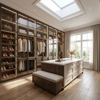 Système de dressing moderne sur mesure haut de gamme avec portes vitrées et éclairage LED intégré pour chambre et salon – Maison de luxe