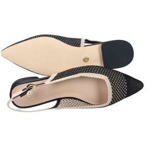 Gold & Gold Donna Slingback Flat 2 Cm Heel Black Beige <b>Size</b> <b>35</b> - Product Image 6