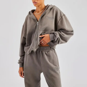 New Style Embroidery Logo <b>Sweat</b> Suits Hoodie Tracksuits Streetwear 100% Cotton Unisex Oversized Sweatpants and Hoodie <b>Sets</b> - Product Image 2