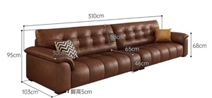Sofá de Cuero en Oferta, Sofá de Salón Moderno y Minimalista con Resorte de Látex, Juego de Sofás Desmontables y Lavables, <span class=keywords><strong>Muebles</strong></span> de Alta Calidad - Product Image 6