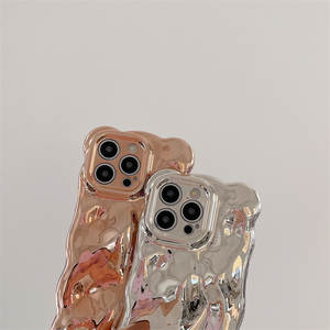 Di alta qualità moda ondulato bolla d'argento <span class=keywords><strong>custodia</strong></span> <span class=keywords><strong>per</strong></span> <span class=keywords><strong>iPhone</strong></span> 15 14 Pro Max 13 12 concavo convesso Cover di protezione del telefono cellulare - Product Image 3