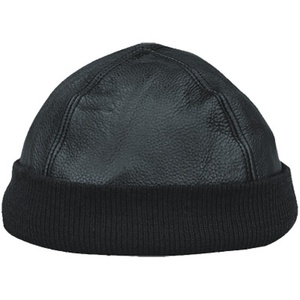 HMB-909B Genuine Leather Skullcap Durag Head Wrap Bandana <b>Hats</b> <b>Beanie</b> Grip Style Free Size Unisex Four Seasons - Product Image 1