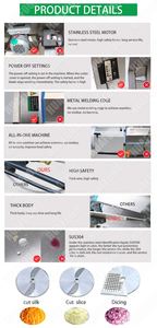 Máquina cortadora de cebolla en cubitos Máquina cortadora de vegetales profesional Corte automático de vegetales - Product Image 6