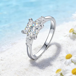 <span class=keywords><strong>Bague</strong></span> en moissanite plaquée platine 1,2 carat de forme carrée, <span class=keywords><strong>bague</strong></span> de fiançailles tendance pour femmes avec certification GRA - Product Image 2