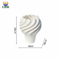 Vas cetak 3D vas bunga keramik putih Nordik Modern pusat bagian pernikahan Chaozhou keramik pabrik OEM ODM