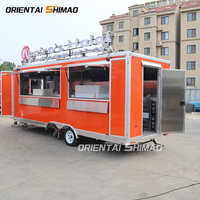 Camión de Comida Cuadrado de Aluminio Personalizable Shimao Oriental, Nuevo, con Certificado DOT, Remolque Móvil Solar para Café y Pizza