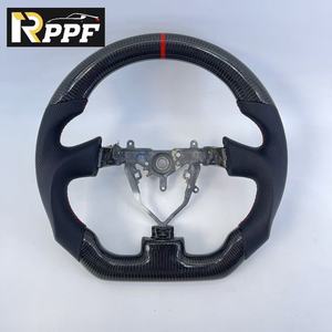 Volante de Fibra de Carbono y Cuero Personalizado Rppf, Accesorios Interiores para Automóviles, Compatible con <span class=keywords><strong>Subaru</strong></span> <span class=keywords><strong>Impreza</strong></span> WRX STI 2002-2004 - Product Image 1