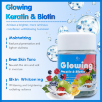 Gummies de kératine et biotine OEM/ODM les plus vendues pour l'éclaircissement et l'embellissement de la peau, nourrissantes avec collagène hydratant et fixateur d'humidité